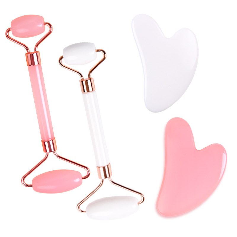 Luxury Rose Skincare - Rose Quartz Facial Massager - Double-Sided