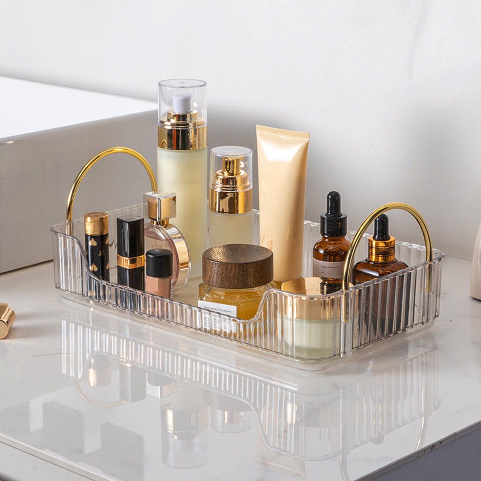 Bathroom Organizer Rack Light  - Luxury Skincare Tray review and price