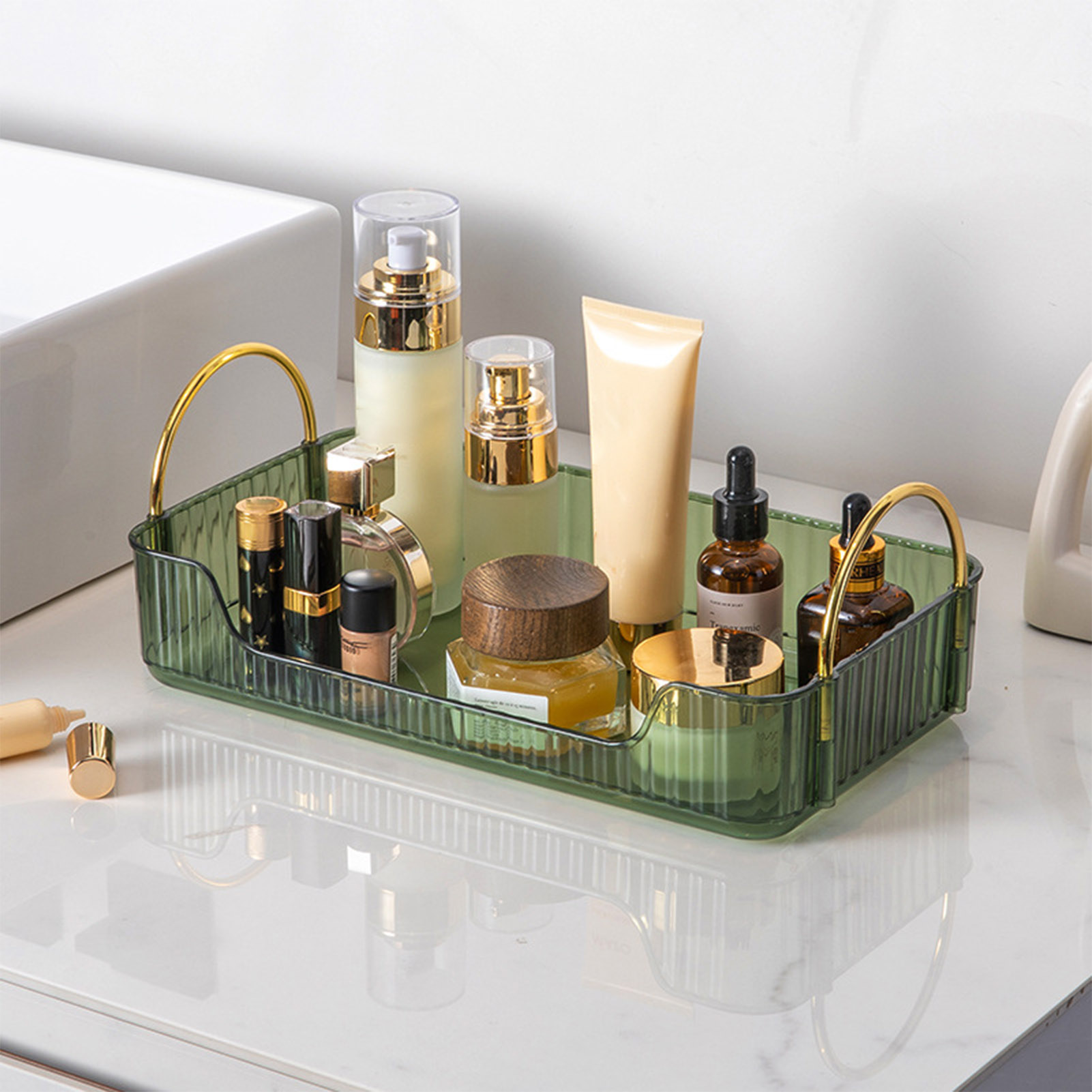 Bathroom Organizer Rack Light  - Luxury Skincare Tray review and price