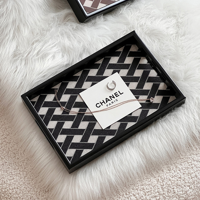 Light luxury leather wooden tr - Luxury Skincare Tray review and price
