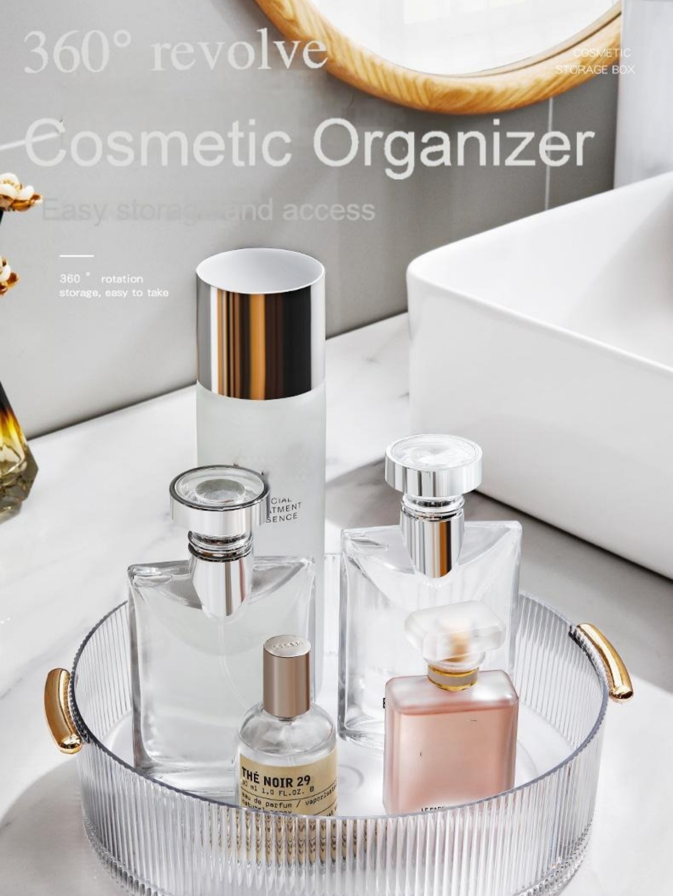 Vertical Ribbed Transparent Ma - Luxury Skincare Tray review and price