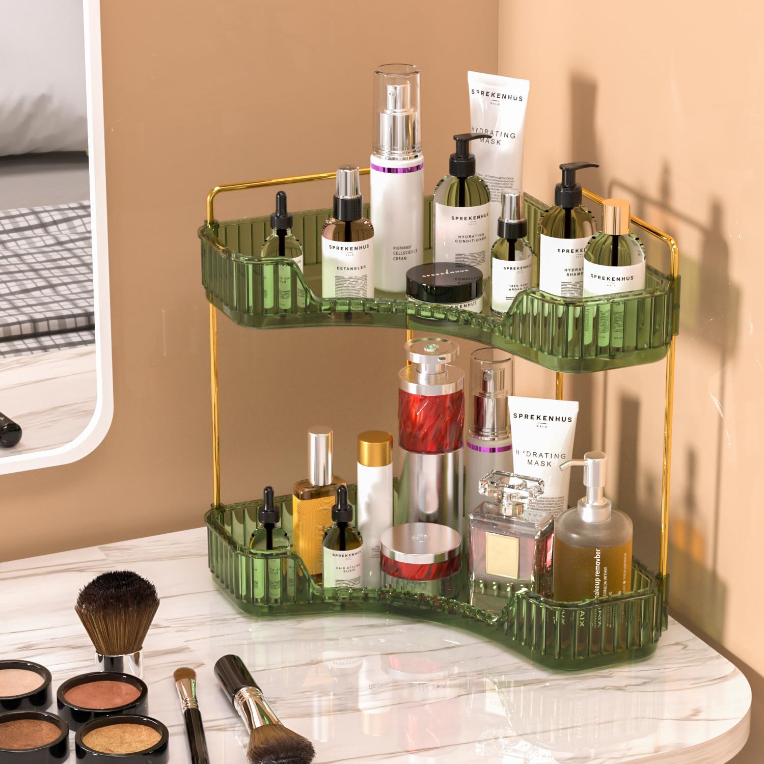 2-Tier Clear Bathroom Organize - Luxury Skincare Tray review and price