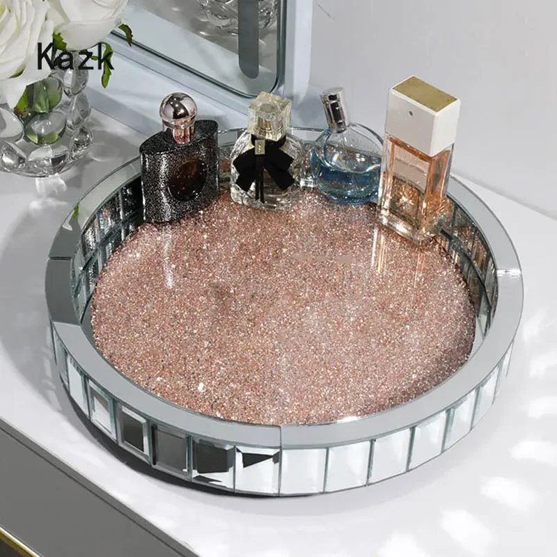 Luxurious Diamond Inlay Glass  - Luxury Skincare Tray review and price