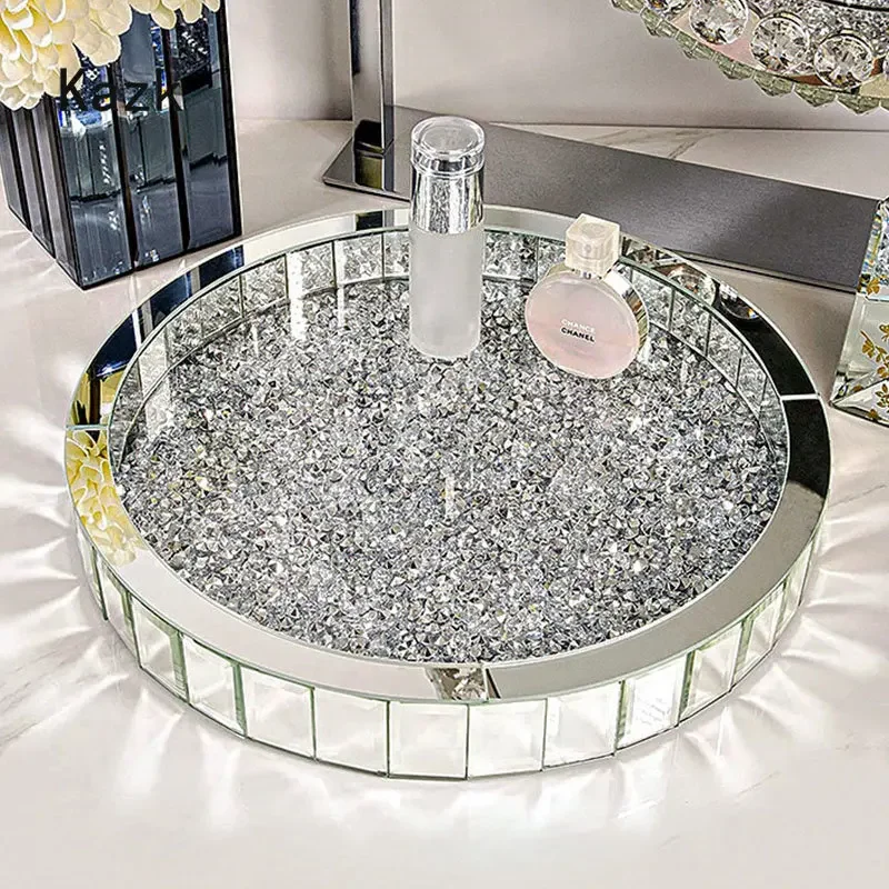 Luxurious Diamond Inlay Glass  - Luxury Skincare Tray review and price