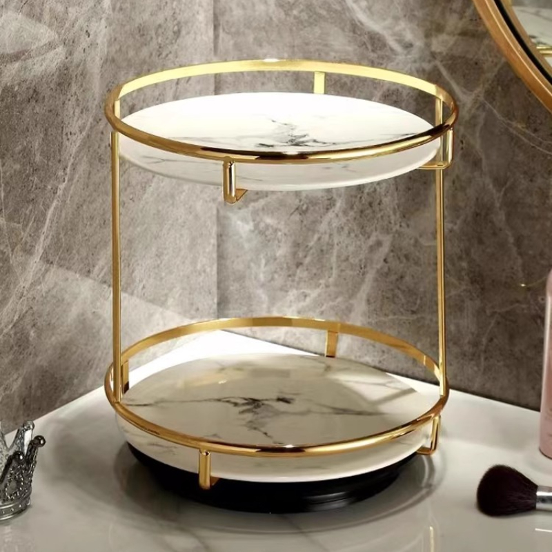 Brass Double-Tier Perfume Stor - Luxury Skincare Tray review and price