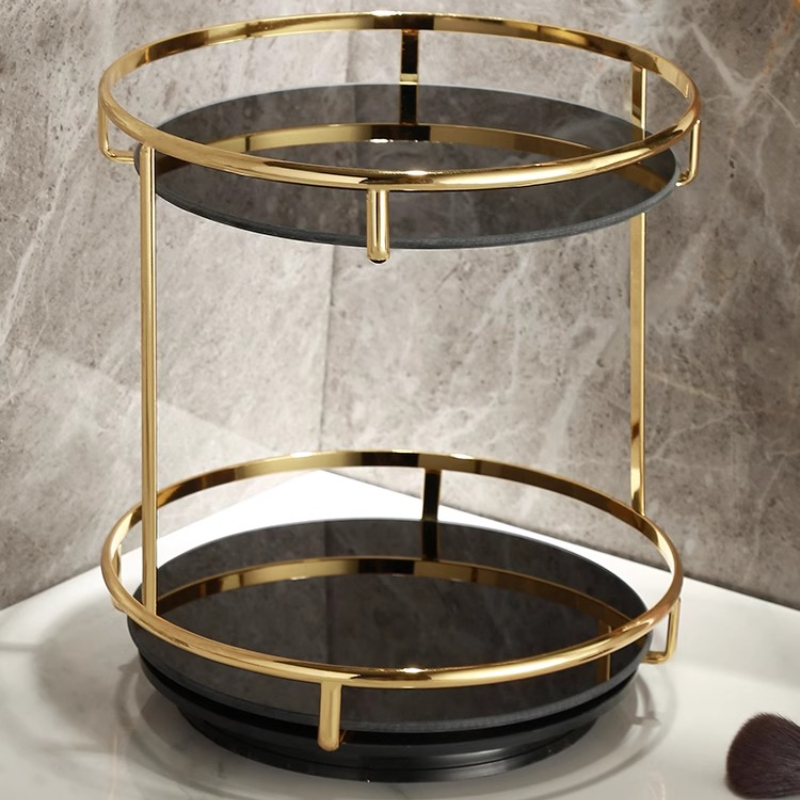Brass Double-Tier Perfume Stor - Luxury Skincare Tray review and price