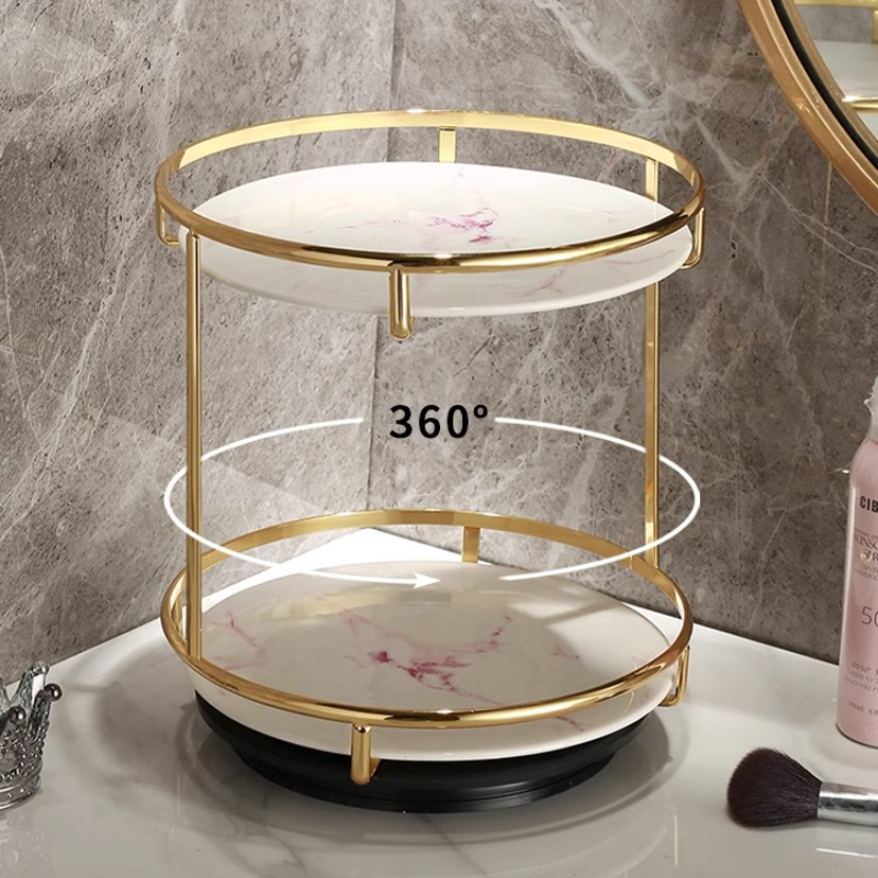 Brass Double-Tier Perfume Stor - Luxury Skincare Tray review and price