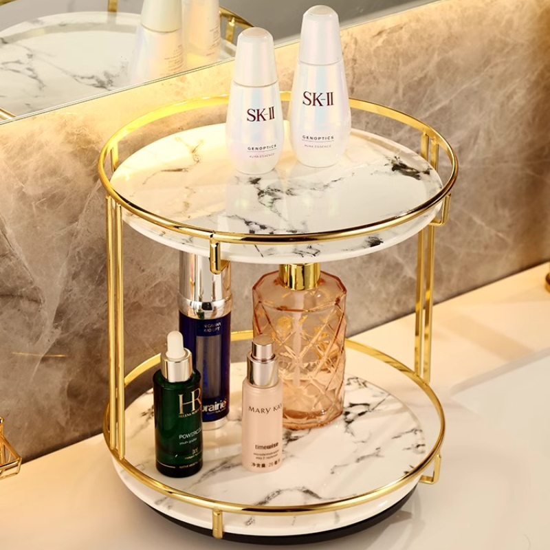 Brass Double-Tier Perfume Stor - Luxury Skincare Tray review and price
