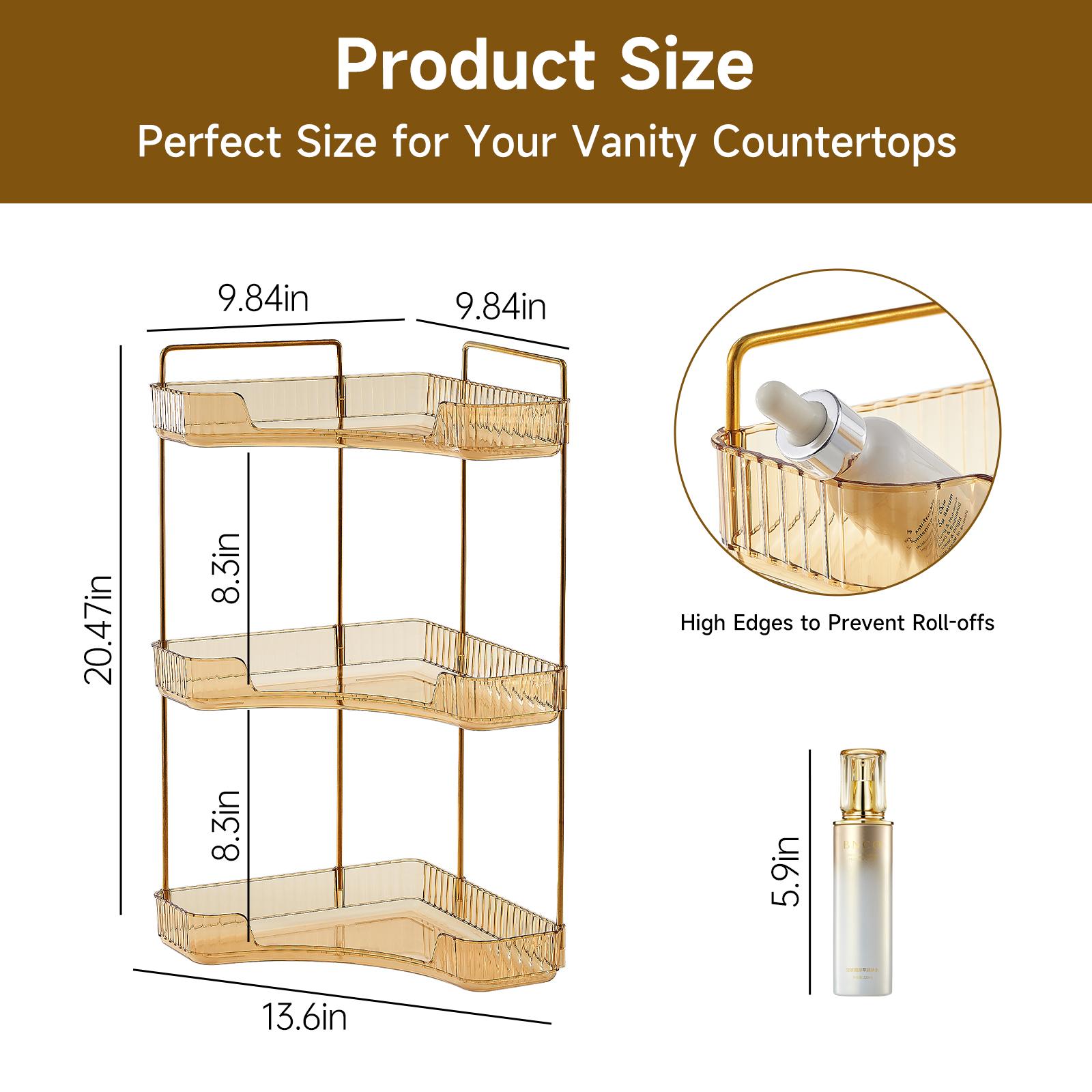 3 Tier Clear Bathroom Organize - Luxury Skincare Tray review and price